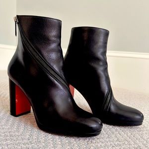 Christian Louboutin  Brigitta Wraparound Zip Red Sole Booties